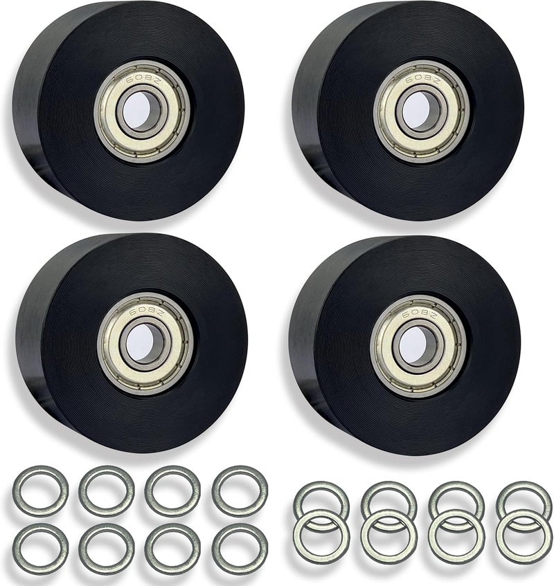 DAFORE Upgraded Machined Wheels/Rollers Compatible with Rowing Machine,Water Rower Seat Attachment,Exercise Machine Parts Accesory,The Bearing Bore Diameter is 5/16 Inch,4Pcs - Image 1